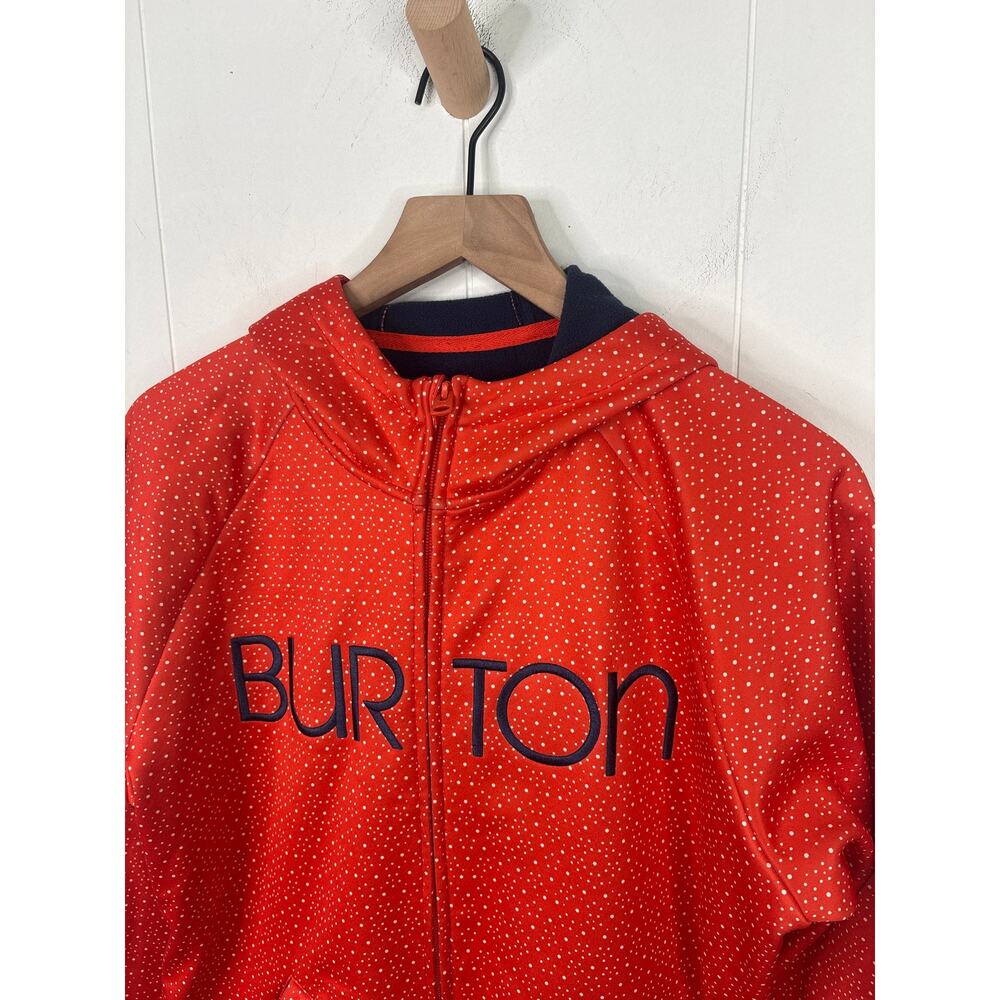 Burton Dry Ride Dot Print Zip Up Hoodie Jacket XL Orange White Gorpcore - Picture 2 of 6